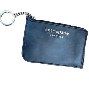 KATE SPADE Cameron L-Zip Card Holder Coin Wallet Keychain Black Saffiano…